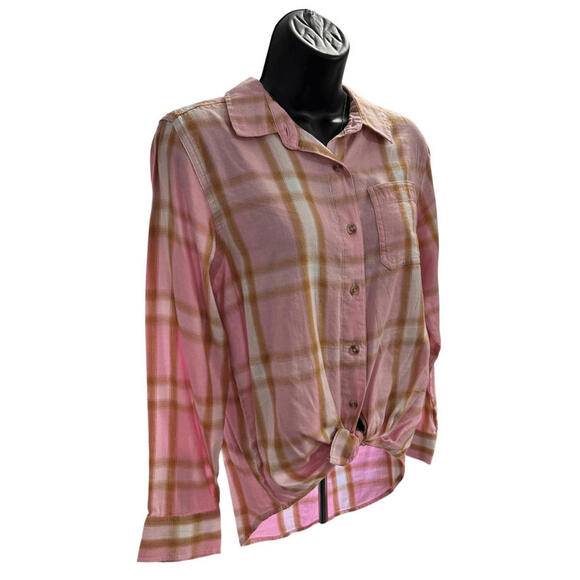 Thereabouts Other - Thereabouts Little & Big Girls Long Sleeve Flannel Shirt Pink L 14.5-16.5P Plus